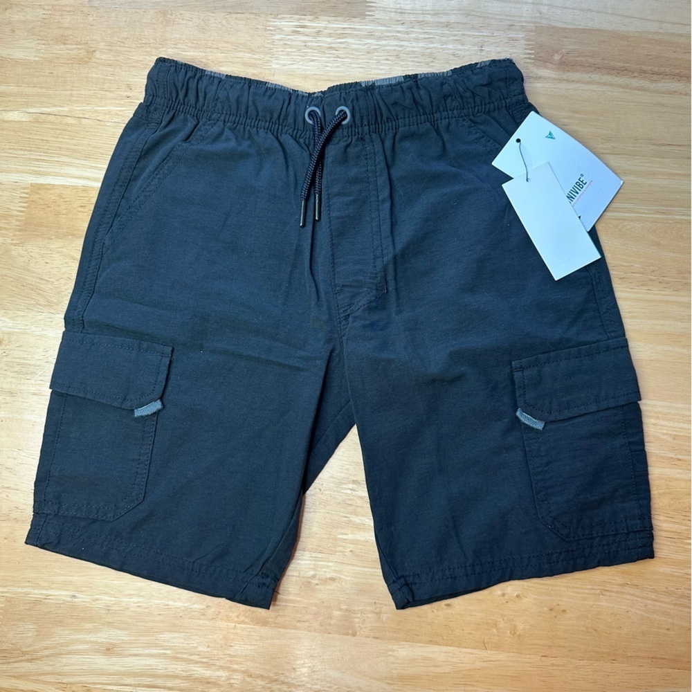 Univibe Cargo Boys Kids Shorts Size Small S Black NWT Drawstring